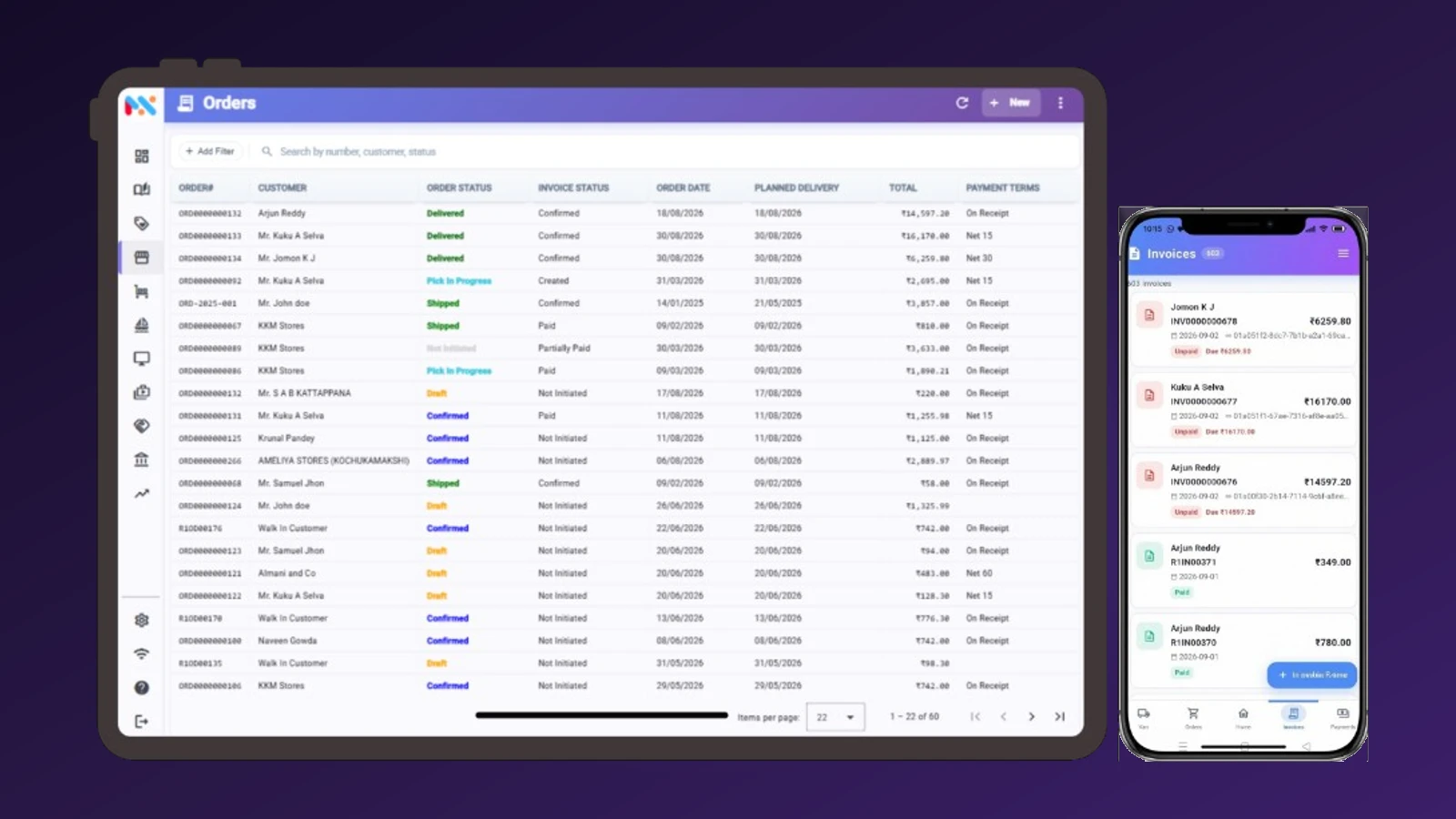 MercExe on Android tablet and phone