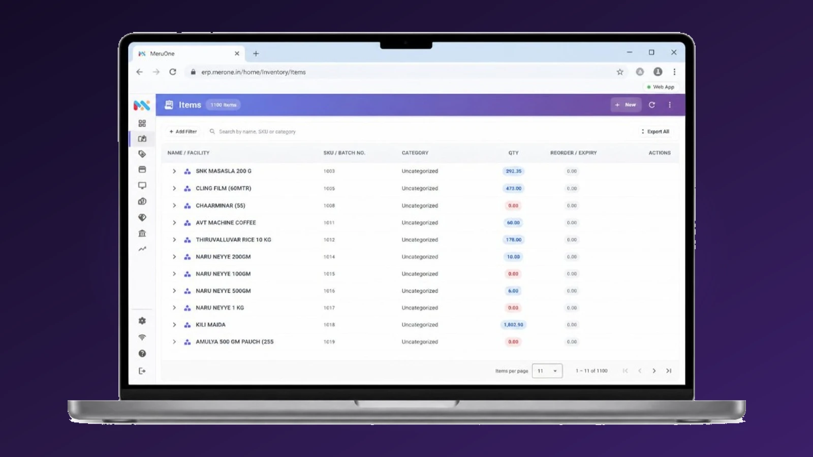 MercExe web app in the browser